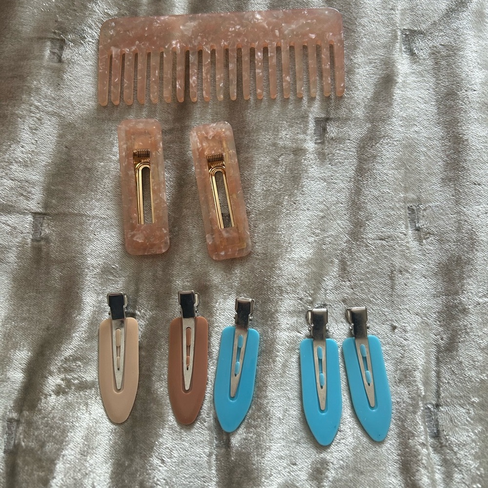 Hair comb and clip set